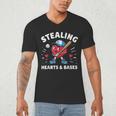 Valentines Day Baseball Stealing Hearts Bases Boys Kids Men Men's V-Neck T-Shirt Valentines Day Baseball Stealing Hearts Bases Boys Kids Men Men's V-Neck T-Shirt