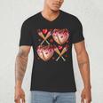 Valentines Day Drip Heart Baseball XOXO Boys Kids Men Sport Men's V-Neck T-Shirt