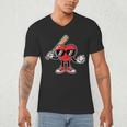 Valentines Day Heart Baseball Player Sports Boys Kids Men Men's V-Neck T-Shirt
