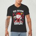 Valentines Day Six Seven Bruh 6 7 Meme Baseball Drip Boys Men's V-Neck T-Shirt Valentines Day Six Seven Bruh 6 7 Meme Baseball Drip Boys Men's V-Neck T-Shirt