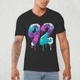 Vintage Baseball 92 Number Men's V-Neck T-Shirt Vintage Baseball 92 Number Men's V-Neck T-Shirt