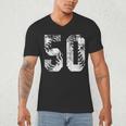 Vintage Baseball Number 50 Jersey Player Uniform Men's V-Neck T-Shirt Vintage Baseball Number 50 Jersey Player Uniform Men's V-Neck T-Shirt