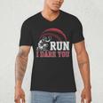 Vintage Humor Baseball Apparel Run I Dare You Men's V-Neck T-Shirt Vintage Humor Baseball Apparel Run I Dare You Men's V-Neck T-Shirt
