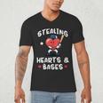 Women's Valentines Day Baseball Stealing Hearts Bases Boys Kids Men Men's V-Neck T-Shirt Women's Valentines Day Baseball Stealing Hearts Bases Boys Kids Men Men's V-Neck T-Shirt