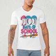 100 Days Of School Baseball Drip Bat 100th Day Of School Boy Men's V-Neck T-Shirt 100 Days Of School Baseball Drip Bat 100th Day Of School Boy Men's V-Neck T-Shirt
