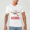 100 Days Of School Baseball 100 Days Smarter Boys Student Men's V-Neck T-Shirt