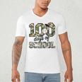 100 Days Of School Camo Baseball Camouflage For Kids Men's V-Neck T-Shirt