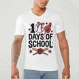 100 Days Of School Coquette Bow Baseball 100th Day Girl Kid Men's V-Neck T-Shirt 100 Days Of School Coquette Bow Baseball 100th Day Girl Kid Men's V-Neck T-Shirt