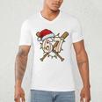 67 Baseball Xmas Lights Santa Hat Holiday Men's V-Neck T-Shirt 67 Baseball Xmas Lights Santa Hat Holiday Men's V-Neck T-Shirt