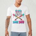 Baseball 10 Year Old Ice Cream Drip 10th Bday Double Digits Men's V-Neck T-Shirt Baseball 10 Year Old Ice Cream Drip 10th Bday Double Digits Men's V-Neck T-Shirt