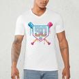 Baseball 50 Year Old Ice Cream Drip 50th Birthday Number 50 Men's V-Neck T-Shirt Baseball 50 Year Old Ice Cream Drip 50th Birthday Number 50 Men's V-Neck T-Shirt