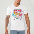 Baseball Drip 6 7 Number 67 Six Seven Meme Boys Kids Men's V-Neck T-Shirt Baseball Drip 6 7 Number 67 Six Seven Meme Boys Kids Men's V-Neck T-Shirt