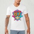 Baseball Drip Jersey Number 67 For Players & 67th Birthday Premium Tri-Blend Men's V-Neck T-Shirt Baseball Drip Jersey Number 67 For Players & 67th Birthday Premium Tri-Blend Men's V-Neck T-Shirt