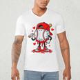 Baseball Drip Valentines Men's V-Neck T-Shirt Baseball Drip Valentines Men's V-Neck T-Shirt