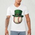 Baseball Leprechaun Hat Saint Patrick Retro Men's V-Neck T-Shirt Baseball Leprechaun Hat Saint Patrick Retro Men's V-Neck T-Shirt