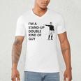 Baseball Pun Saying I'm a Stand Up Double Type Of Guy Men's V-Neck T-Shirt