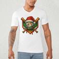Baseball Xmas Christmas Baseball Ice Cream Drip Boys Men's V-Neck T-Shirt Baseball Xmas Christmas Baseball Ice Cream Drip Boys Men's V-Neck T-Shirt
