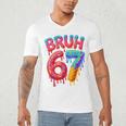 Bruh 67 Baseball Drip Number 67 Player 67th Birthday Men's V-Neck T-Shirt Bruh 67 Baseball Drip Number 67 Player 67th Birthday Men's V-Neck T-Shirt