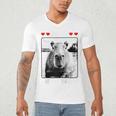 Capybara Love Valentines Day Cute Animal Hearts Raglan Baseball Tee Men's V-Neck T-Shirt Capybara Love Valentines Day Cute Animal Hearts Raglan Baseball Tee Men's V-Neck T-Shirt