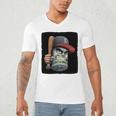 Cool Dollar Bill Guy With Cap And Baseball Costume Premium Tri-Blend Men's V-Neck T-Shirt Cool Dollar Bill Guy With Cap And Baseball Costume Premium Tri-Blend Men's V-Neck T-Shirt