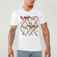 Coquette Bow XOXO Baseball Lover Heart Valentine Game Day Men's V-Neck T-Shirt