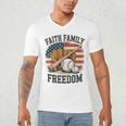 Faith Family Freedom Patriotic Christian Baseball Game Day Men's V-Neck T-Shirt Faith Family Freedom Patriotic Christian Baseball Game Day Men's V-Neck T-Shirt