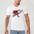 Heart Valentines Day Baseball Men Boys Kids Teens Men's V-Neck T-Shirt Heart Valentines Day Baseball Men Boys Kids Teens Men's V-Neck T-Shirt