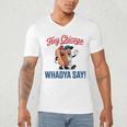 Hey Chicago Whadya Say Baseball Hot Dog Men's V-Neck T-Shirt