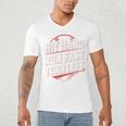 Hit Hard Run Fast Turn Left Baseball Fan Red Graphic Men's V-Neck T-Shirt Hit Hard Run Fast Turn Left Baseball Fan Red Graphic Men's V-Neck T-Shirt