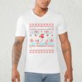 Ho Ho Homerun Baseball Ugly Christmas Sweater Party Hitter Men's V-Neck T-Shirt Ho Ho Homerun Baseball Ugly Christmas Sweater Party Hitter Men's V-Neck T-Shirt