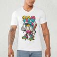 Ice Cream Drip Baseball Party 100 Days Of School Teacher Men's V-Neck T-Shirt