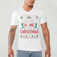 I’Ll Be Home For Christmas Baseball Ugly Sweater Art Men's V-Neck T-Shirt I’Ll Be Home For Christmas Baseball Ugly Sweater Art Men's V-Neck T-Shirt