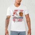 I Just Hit 100 Days Of School Baseball Boy Girl Teacher Men's V-Neck T-Shirt