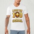 I Just Hit 100 Days Of School Baseball Boys Kids 100th Day Men's V-Neck T-Shirt