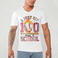 I Just Hit 100 Days Of School Baseball Lovers Fans Boys Kids Men's V-Neck T-Shirt I Just Hit 100 Days Of School Baseball Lovers Fans Boys Kids Men's V-Neck T-Shirt