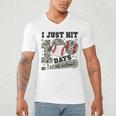 I Just Hit 100 Days Of School Camo Baseball 100 Days Smarter Men's V-Neck T-Shirt I Just Hit 100 Days Of School Camo Baseball 100 Days Smarter Men's V-Neck T-Shirt