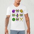 Mardi Gras Baseball Coquette Bow Fat Tuesday Parade Girls Men's V-Neck T-Shirt Mardi Gras Baseball Coquette Bow Fat Tuesday Parade Girls Men's V-Neck T-Shirt