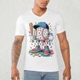 Melting Slime Sprinkle Baseball Mascot With Bat Men's V-Neck T-Shirt Melting Slime Sprinkle Baseball Mascot With Bat Men's V-Neck T-Shirt