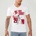 Mike Trout Los Angeles A MLB Baseball Players MLBMTR304N Men's V-Neck T-Shirt Mike Trout Los Angeles A MLB Baseball Players MLBMTR304N Men's V-Neck T-Shirt