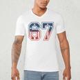 Number 67 USA Raglan Baseball Tee Men's V-Neck T-Shirt
