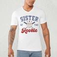 Sister Of Rookie 1st Birthday Baseball Boy Family Matching Men's V-Neck T-Shirt Sister Of Rookie 1st Birthday Baseball Boy Family Matching Men's V-Neck T-Shirt