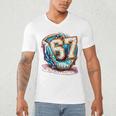 Six Seven Baseball Lifestyle 67 Meme Gen Alpha Slang Premium Tri-Blend Men's V-Neck T-Shirt