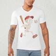 Skeleton Batting Baseball Halloween Boys Men Kids Men's V-Neck T-Shirt Skeleton Batting Baseball Halloween Boys Men Kids Men's V-Neck T-Shirt