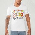 I Survived 6733 Days Baseball Football Softball 100 Days Men's V-Neck T-Shirt I Survived 6733 Days Baseball Football Softball 100 Days Men's V-Neck T-Shirt