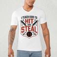 I Teach Kids To Hit And Steal Baseball Softball Coach Premium Tri-Blend Men's V-Neck T-Shirt I Teach Kids To Hit And Steal Baseball Softball Coach Premium Tri-Blend Men's V-Neck T-Shirt