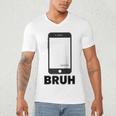 Texted First Bruh Seen Message Valentine's Day Humor Raglan Baseball Tee Men's V-Neck T-Shirt