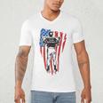 US Flag Baseball Player Batter Sport Lover Team Coach Family Men's V-Neck T-Shirt