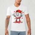 Valentine Baseball Heart Sports Men Boys Kid Men's V-Neck T-Shirt