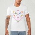 Valentine Heart Love Cute Baseball Softball Lover Sayings Men's V-Neck T-Shirt Valentine Heart Love Cute Baseball Softball Lover Sayings Men's V-Neck T-Shirt