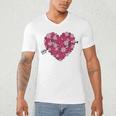 Valentine's Day Baseball Heart Softball Player Sports Lover Men's V-Neck T-Shirt